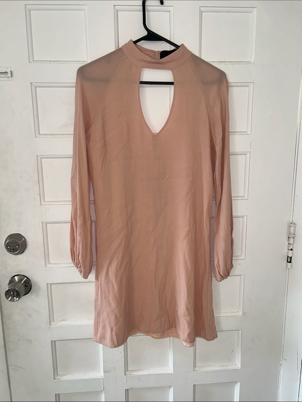 Blaque Label Blush Keyhole Long-Sleeve Mini Dress